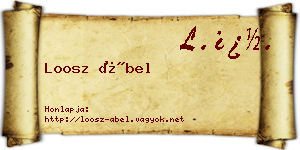 Loosz Ábel névjegykártya